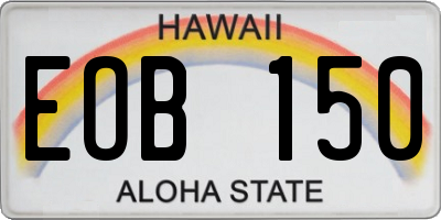 HI license plate EOB150