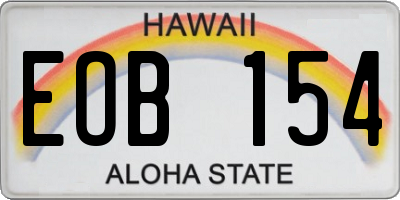 HI license plate EOB154