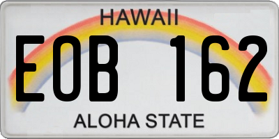 HI license plate EOB162