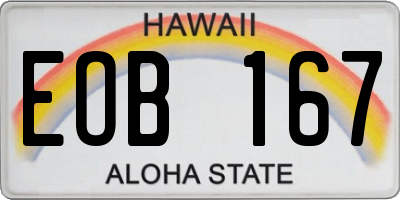 HI license plate EOB167