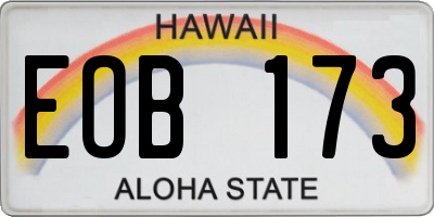 HI license plate EOB173