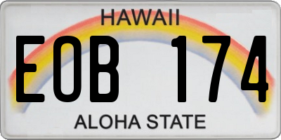HI license plate EOB174
