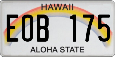 HI license plate EOB175