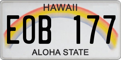 HI license plate EOB177