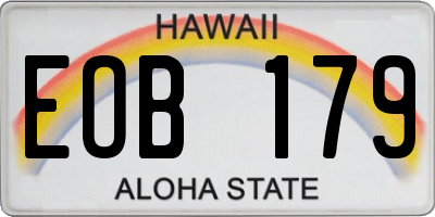 HI license plate EOB179