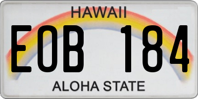 HI license plate EOB184