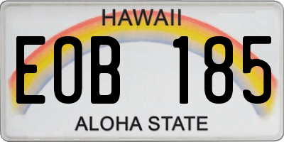 HI license plate EOB185