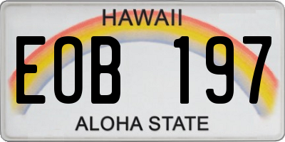 HI license plate EOB197