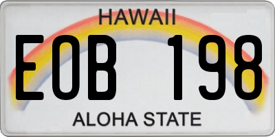 HI license plate EOB198