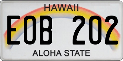 HI license plate EOB202