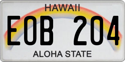 HI license plate EOB204