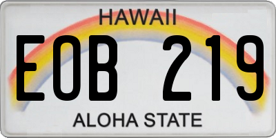 HI license plate EOB219