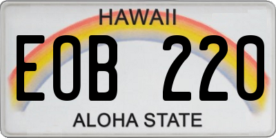 HI license plate EOB220