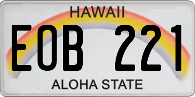 HI license plate EOB221