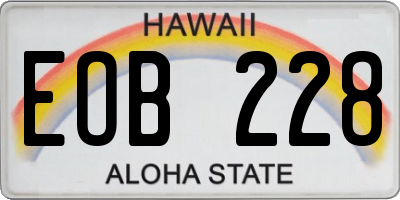 HI license plate EOB228