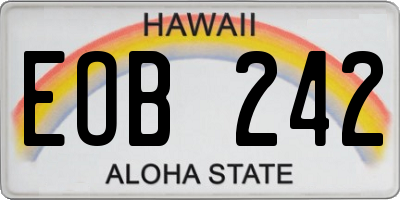 HI license plate EOB242