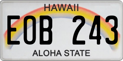HI license plate EOB243