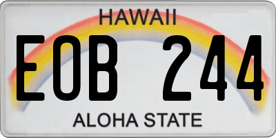 HI license plate EOB244