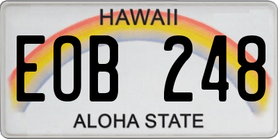 HI license plate EOB248
