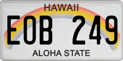 HI license plate EOB249
