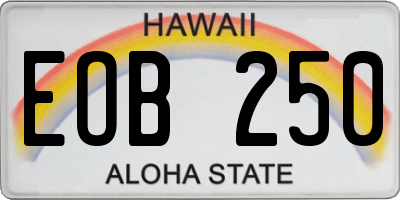 HI license plate EOB250