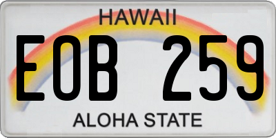 HI license plate EOB259