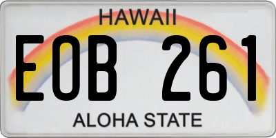 HI license plate EOB261