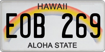 HI license plate EOB269
