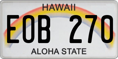 HI license plate EOB270