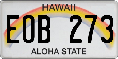 HI license plate EOB273
