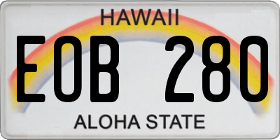 HI license plate EOB280
