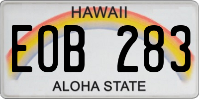 HI license plate EOB283