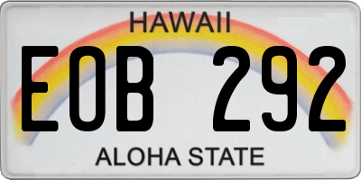 HI license plate EOB292