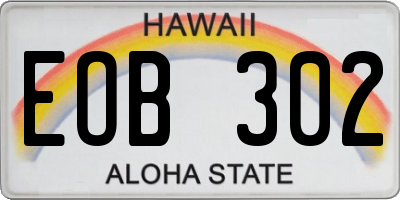 HI license plate EOB302
