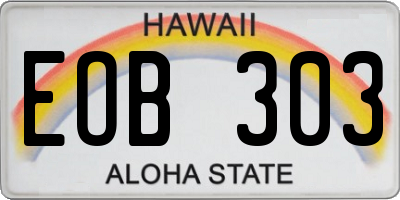 HI license plate EOB303