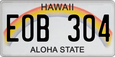 HI license plate EOB304
