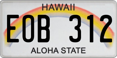 HI license plate EOB312
