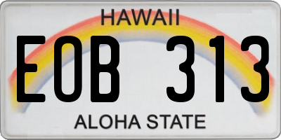 HI license plate EOB313