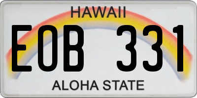 HI license plate EOB331