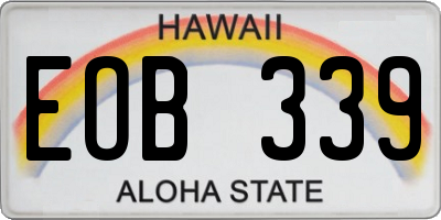 HI license plate EOB339
