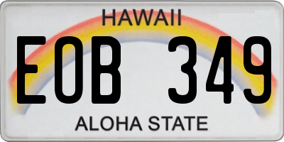 HI license plate EOB349