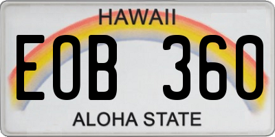 HI license plate EOB360