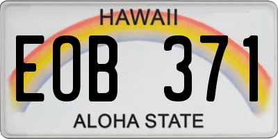 HI license plate EOB371