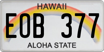 HI license plate EOB377