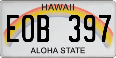 HI license plate EOB397