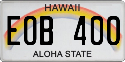 HI license plate EOB400