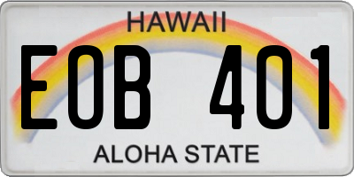 HI license plate EOB401