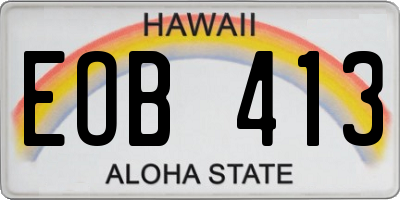 HI license plate EOB413