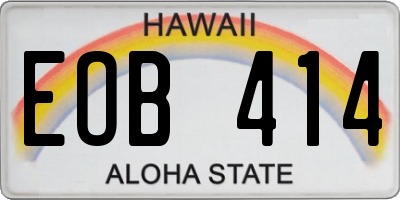 HI license plate EOB414