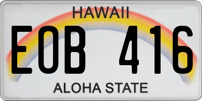 HI license plate EOB416
